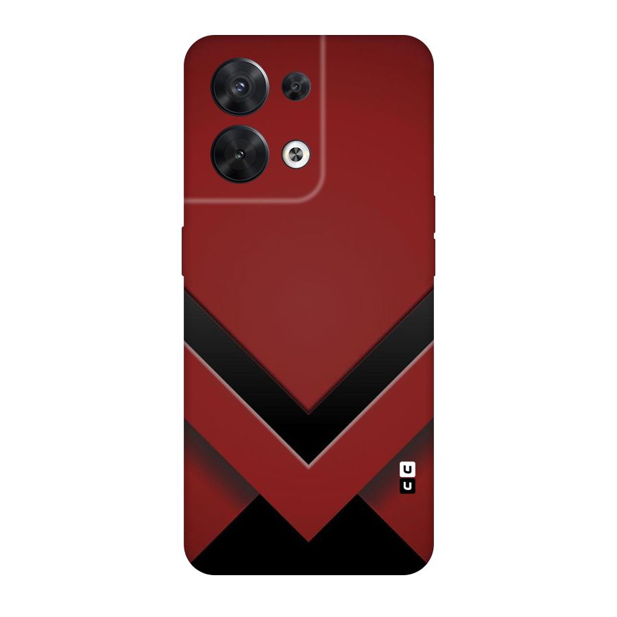 Red Black Fold Original Polycarbonate Back Case for Oppo Reno8 5G