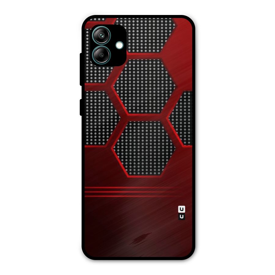 Red Black Hexagons Metal Back Case for Galaxy A04
