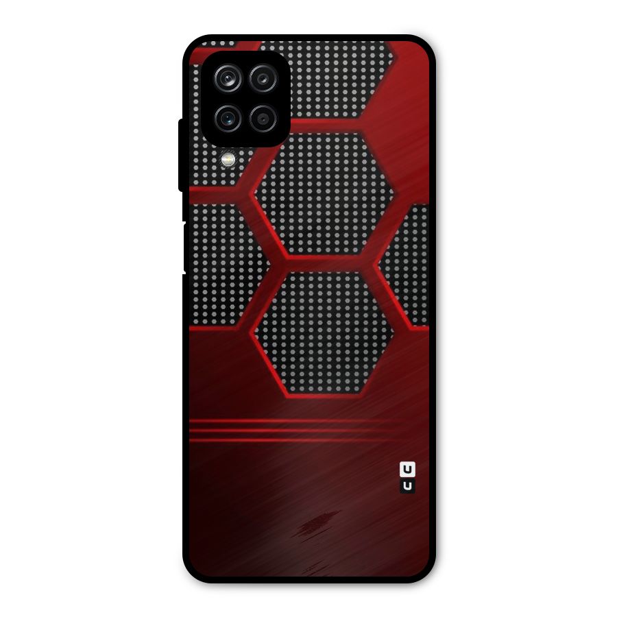 Red Black Hexagons Metal Back Case for Galaxy A12