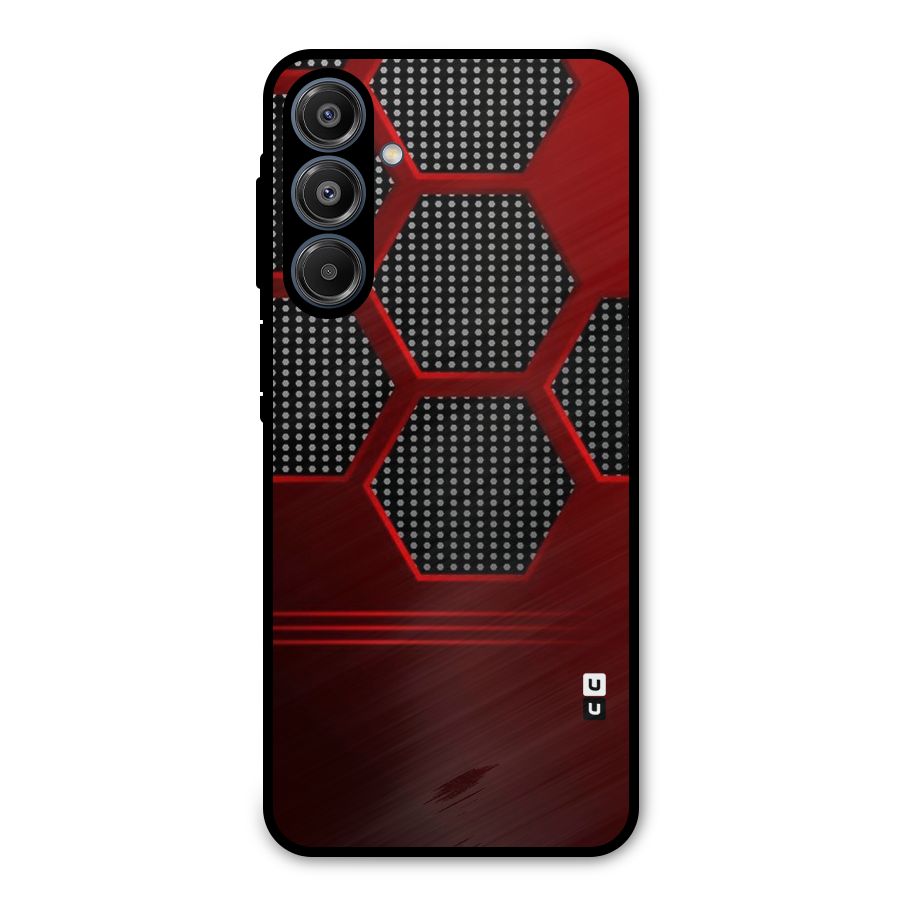 Red Black Hexagons Metal Back Case for Galaxy A16 5G