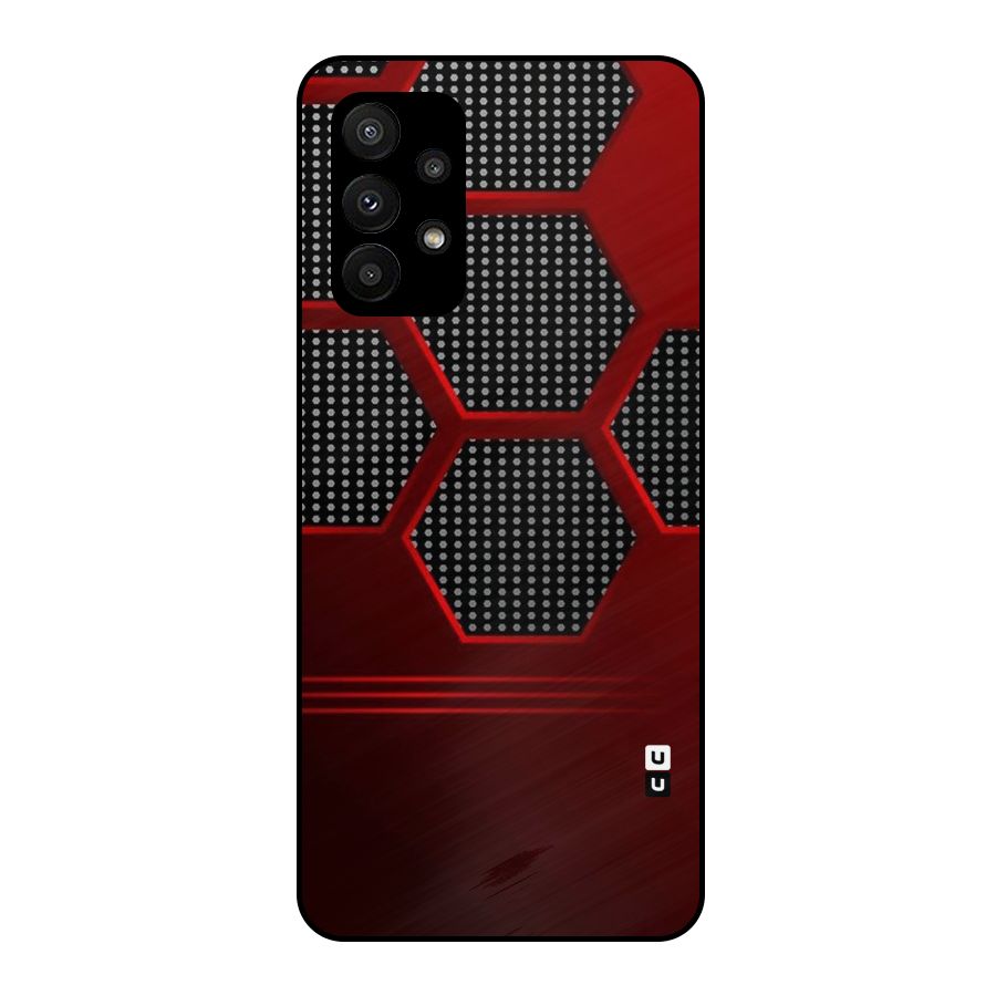 Red Black Hexagons Metal Back Case for Galaxy A23