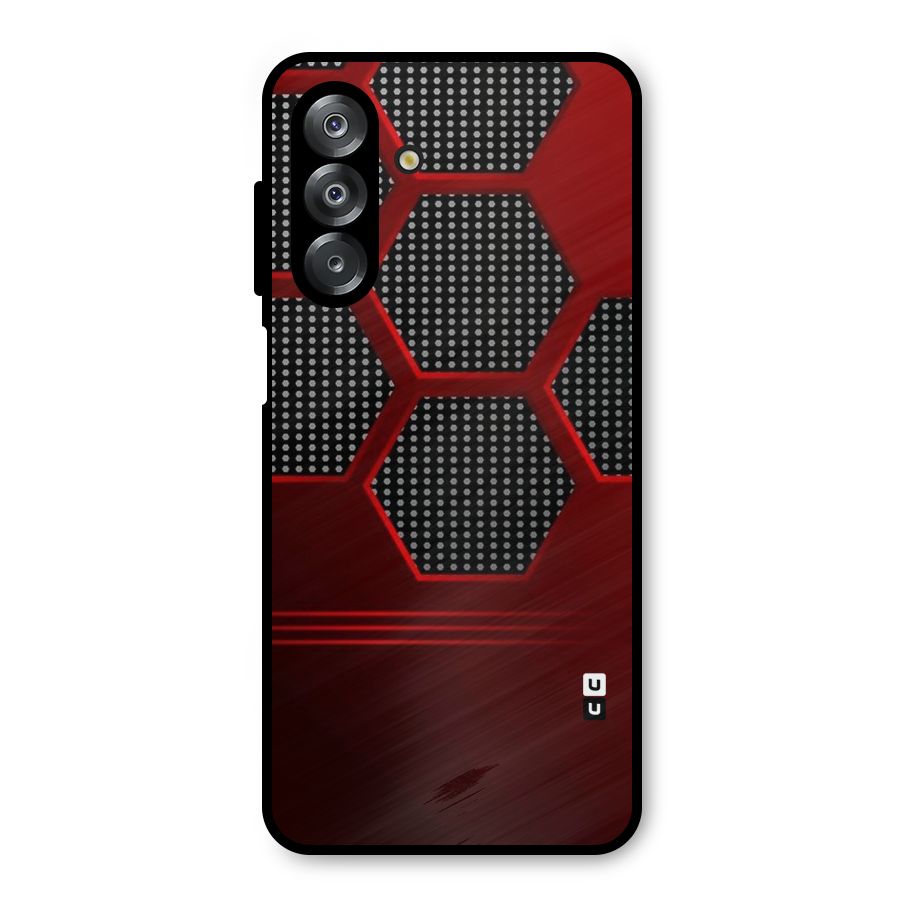 Red Black Hexagons Metal Back Case for Galaxy A26