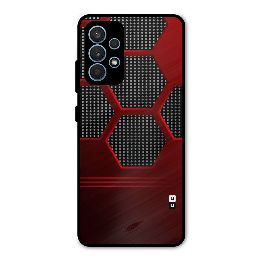 Red Black Hexagons Metal Back Case for Galaxy A32
