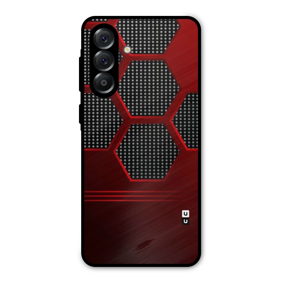 Red Black Hexagons Metal Back Case for Galaxy A36