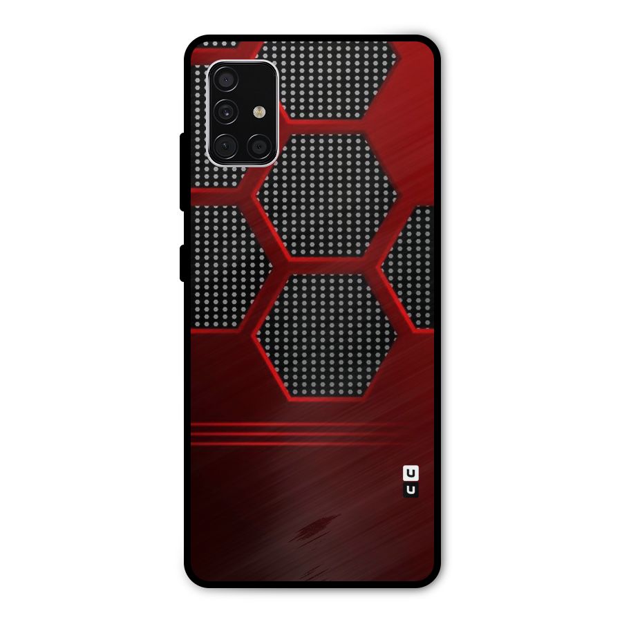 Red Black Hexagons Metal Back Case for Galaxy A51