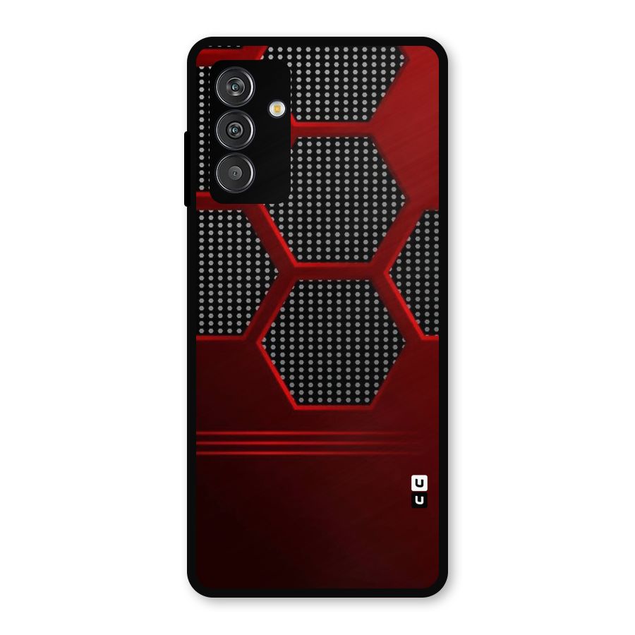 Red Black Hexagons Metal Back Case for Galaxy F13