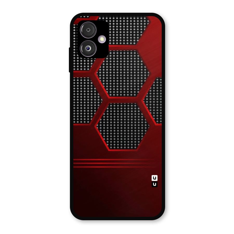 Red Black Hexagons Metal Back Case for Galaxy F14