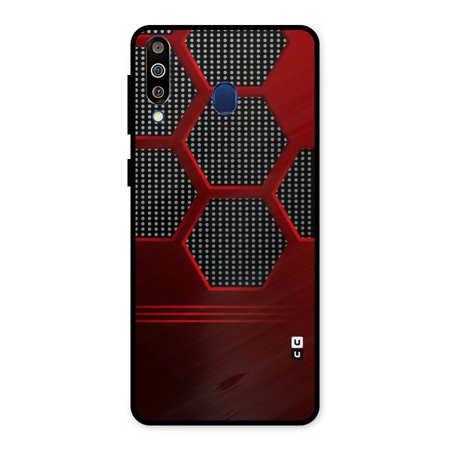 Red Black Hexagons Metal Back Case for Galaxy M30