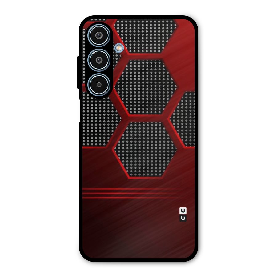 Red Black Hexagons Metal Back Case for Galaxy M35