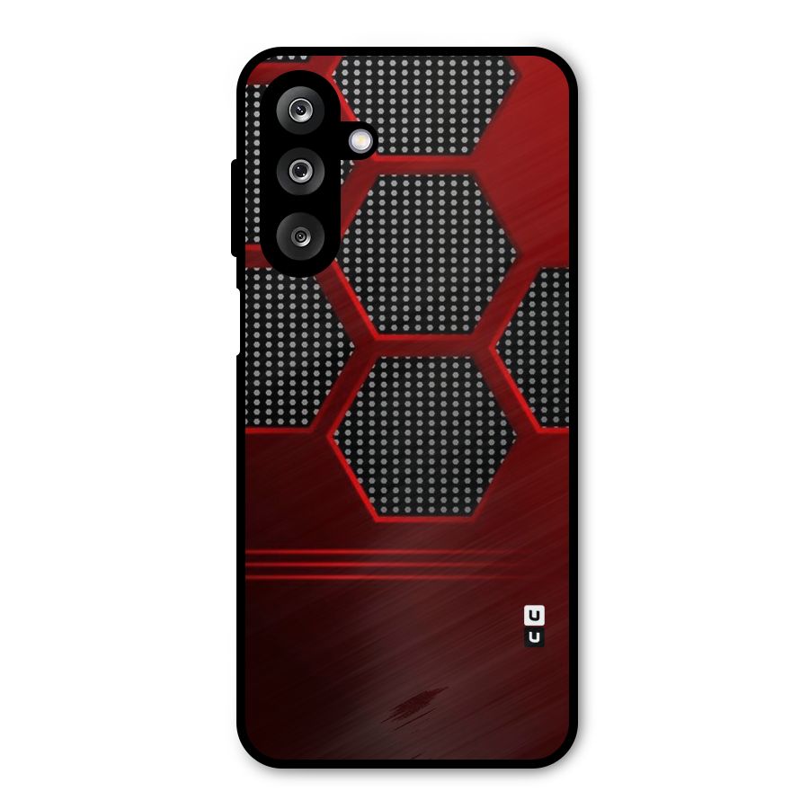 Red Black Hexagons Metal Back Case for Galaxy M36