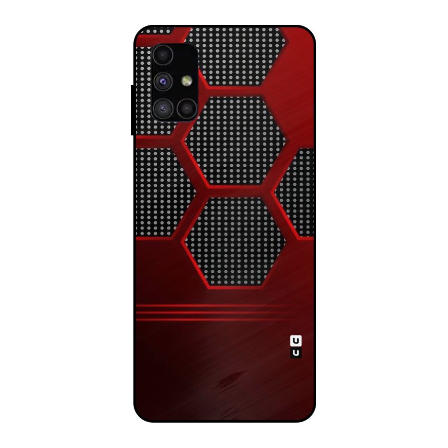 Red Black Hexagons Metal Back Case for Galaxy M51