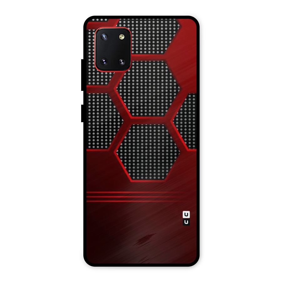 Red Black Hexagons Metal Back Case for Galaxy Note 10 Lite
