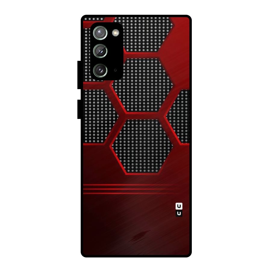 Red Black Hexagons Metal Back Case for Galaxy Note 20