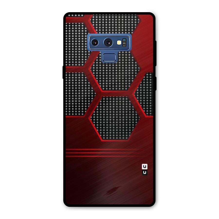 Red Black Hexagons Metal Back Case for Galaxy Note 9