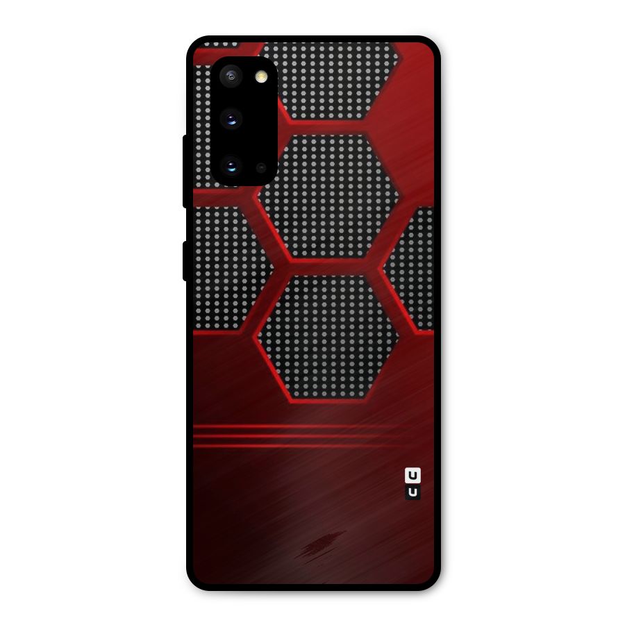 Red Black Hexagons Metal Back Case for Galaxy S20