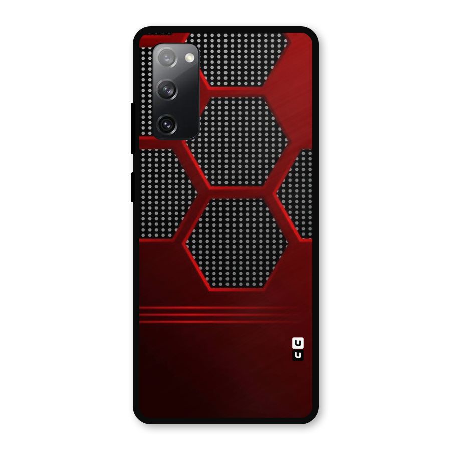 Red Black Hexagons Metal Back Case for Galaxy S20 FE