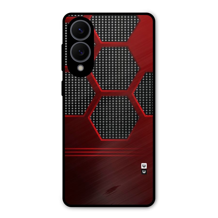 Red Black Hexagons Metal Back Case for Galaxy S25 Edge