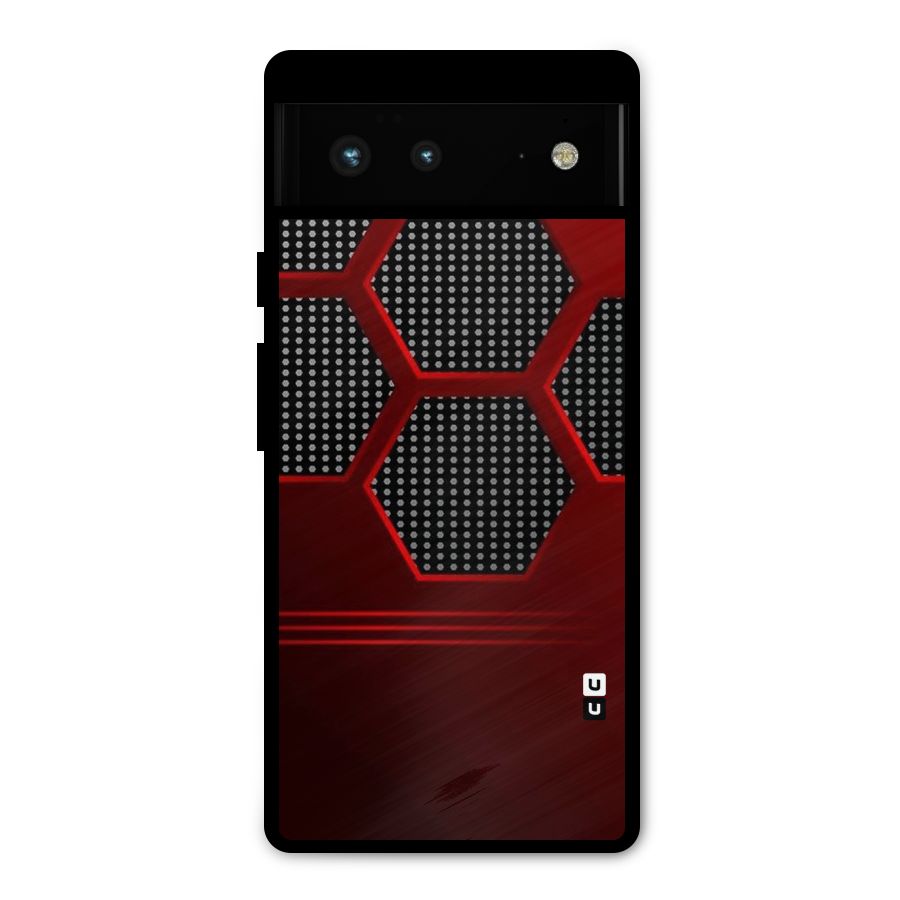 Red Black Hexagons Metal Back Case for Google Pixel 6