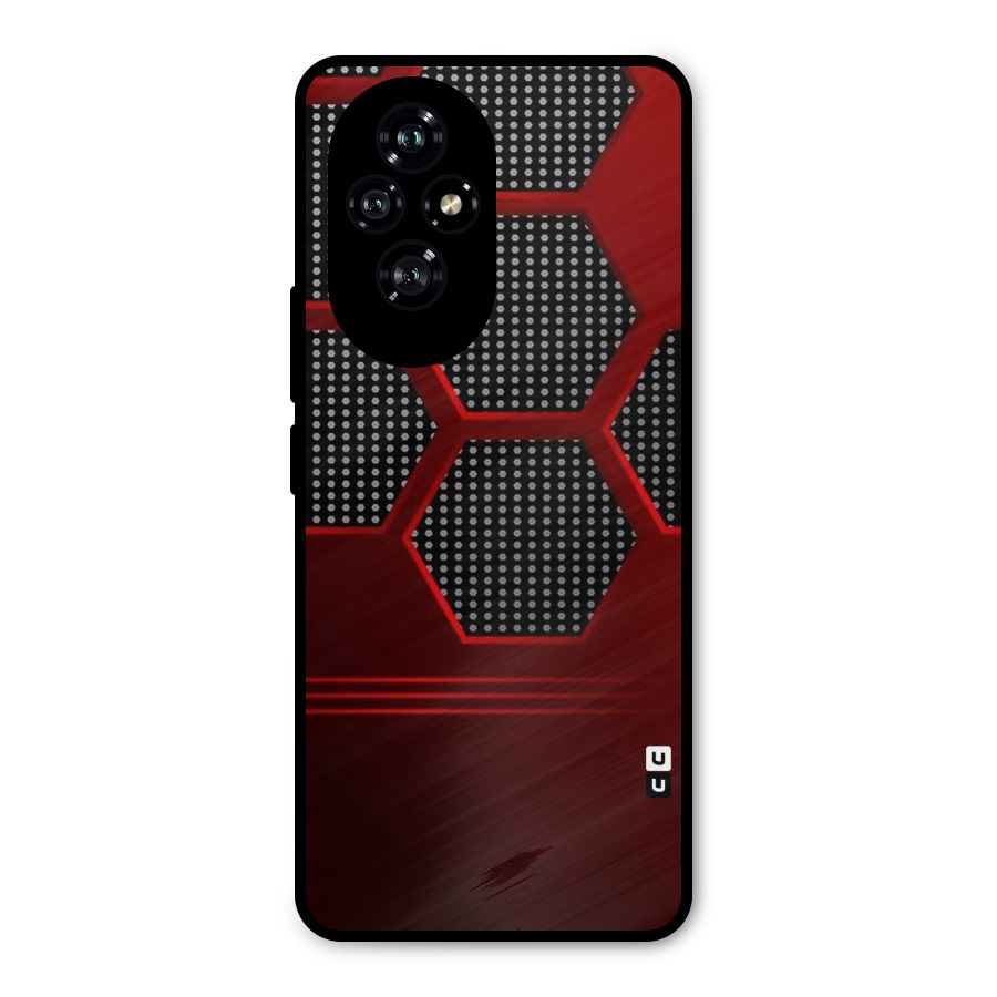 Red Black Hexagons Metal Back Case for Honor 200