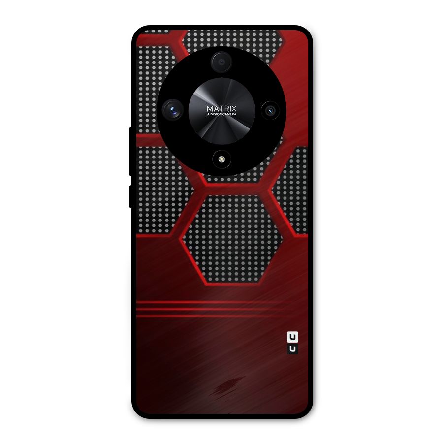 Red Black Hexagons Metal Back Case for Honor X9b
