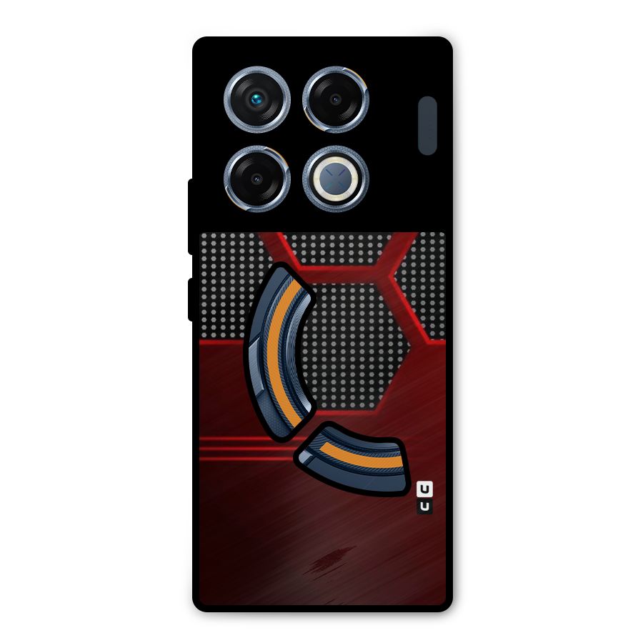 Red Black Hexagons Metal Back Case for Infinix GT 20 Pro