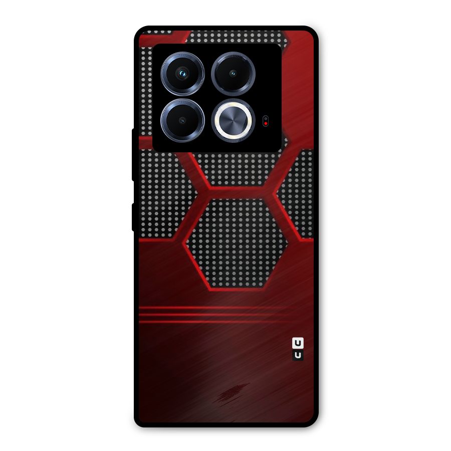 Red Black Hexagons Metal Back Case for Infinix Note 40 5G