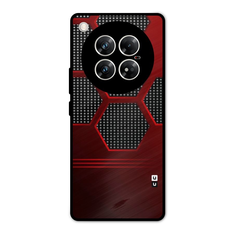 Red Black Hexagons Metal Back Case for Infinix Zero 40 5G
