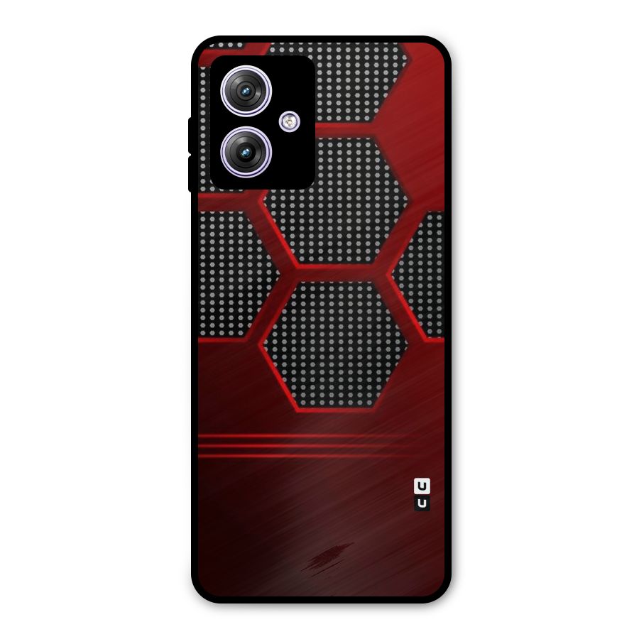 Red Black Hexagons Metal Back Case for Moto G64