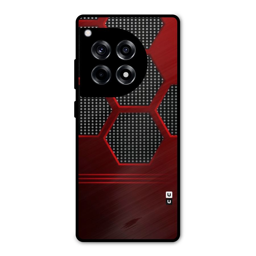 Red Black Hexagons Metal Back Case for OnePlus 12R