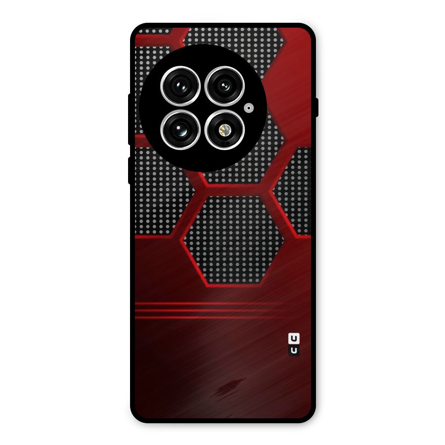 Red Black Hexagons Metal Back Case for OnePlus 13