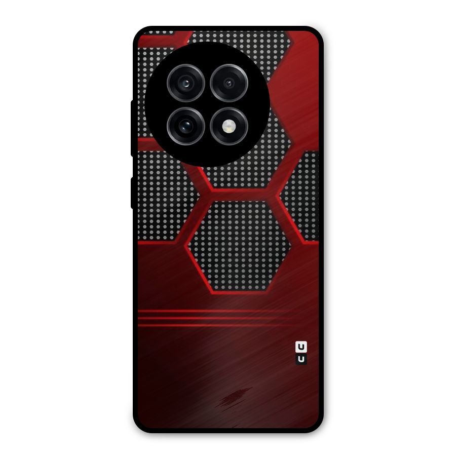 Red Black Hexagons Metal Back Case for OnePlus 13R