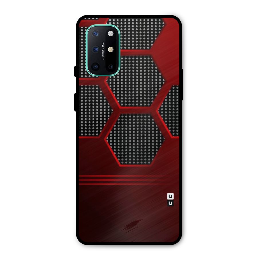 Red Black Hexagons Metal Back Case for OnePlus 8T