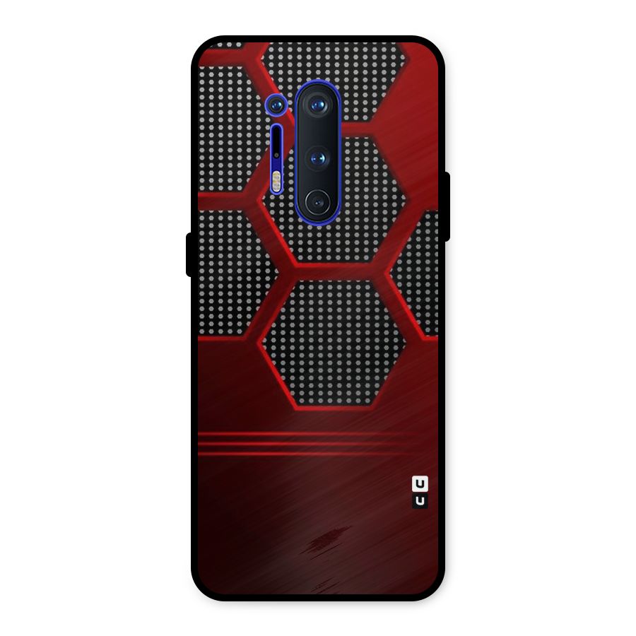 Red Black Hexagons Metal Back Case for OnePlus 8 Pro
