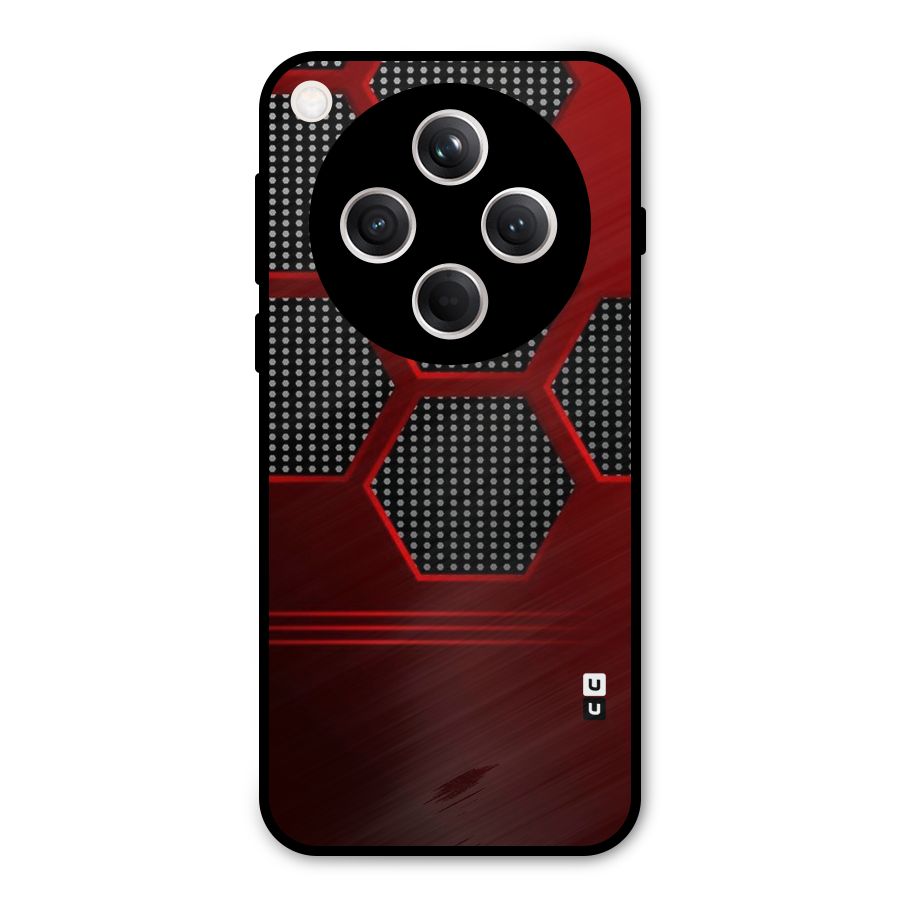 Red Black Hexagons Metal Back Case for Oppo Find X8