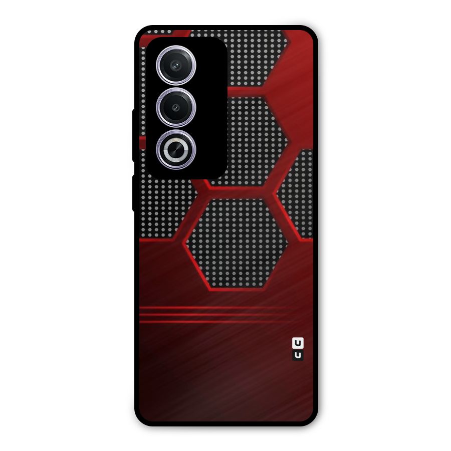 Red Black Hexagons Metal Back Case for Oppo K12x