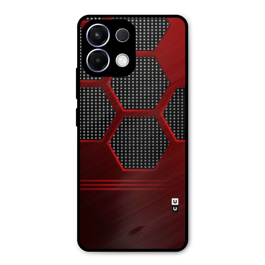 Red Black Hexagons Metal Back Case for Oppo K13