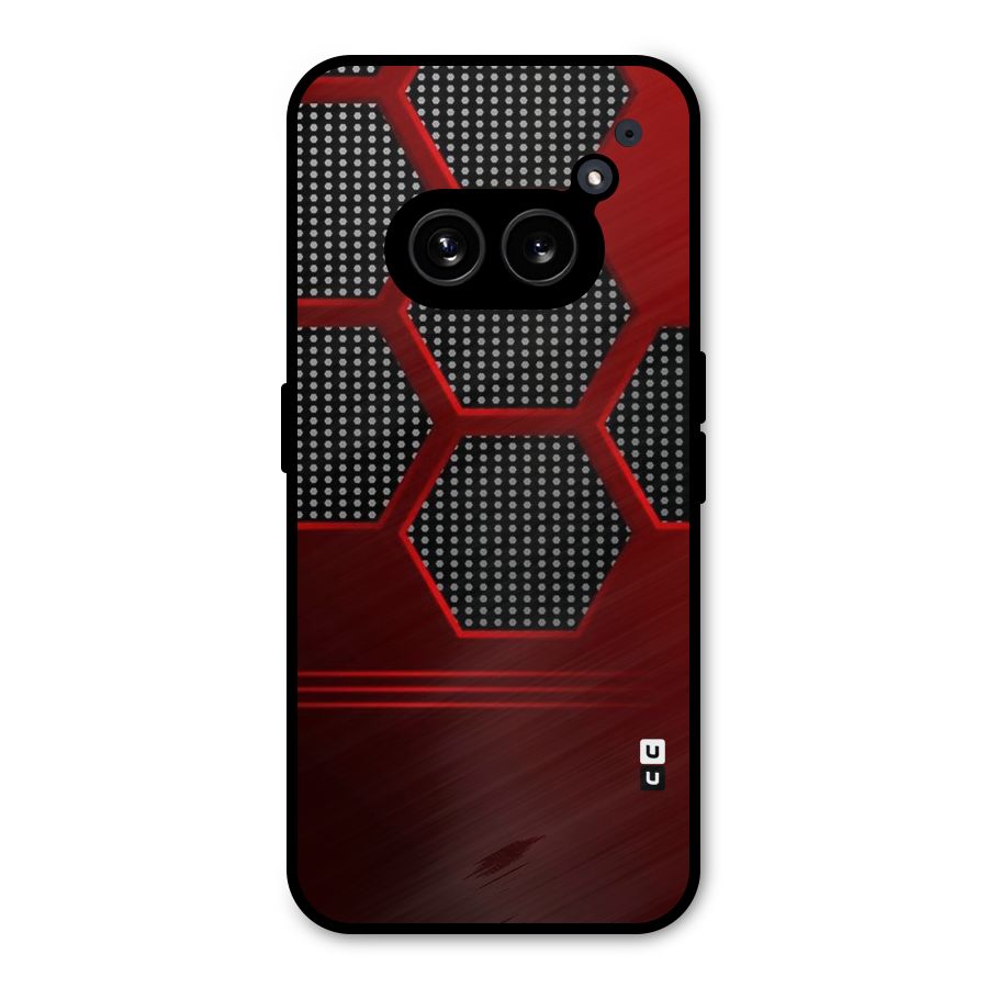 Red Black Hexagons Metal Back Case for Nothing Phone 2a