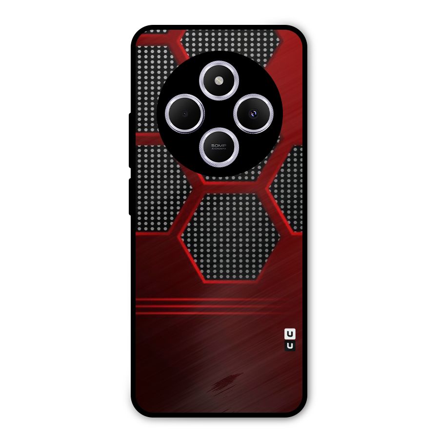 Red Black Hexagons Metal Back Case for Poco M7