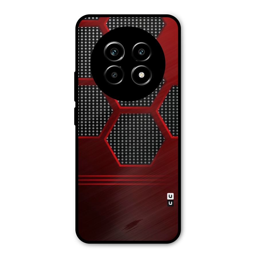 Red Black Hexagons Metal Back Case for Realme 13 Pro