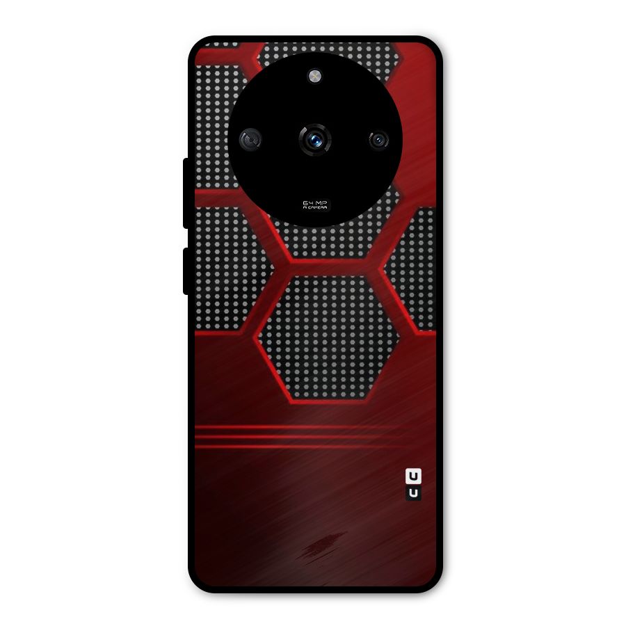 Red Black Hexagons Metal Back Case for Realme Narzo 60 5G