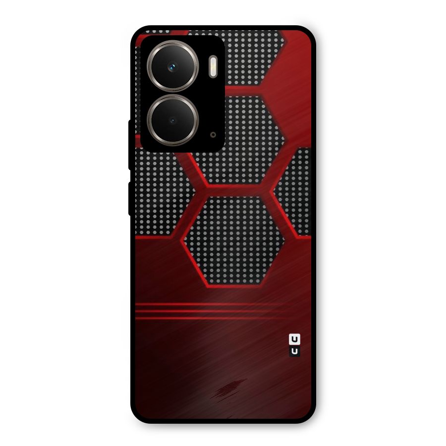 Red Black Hexagons Metal Back Case for Realme P3