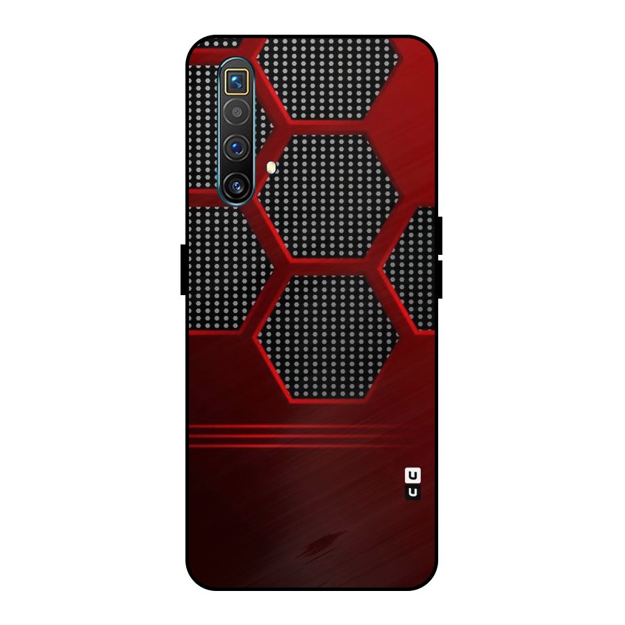 Red Black Hexagons Metal Back Case for Realme X3 SuperZoom