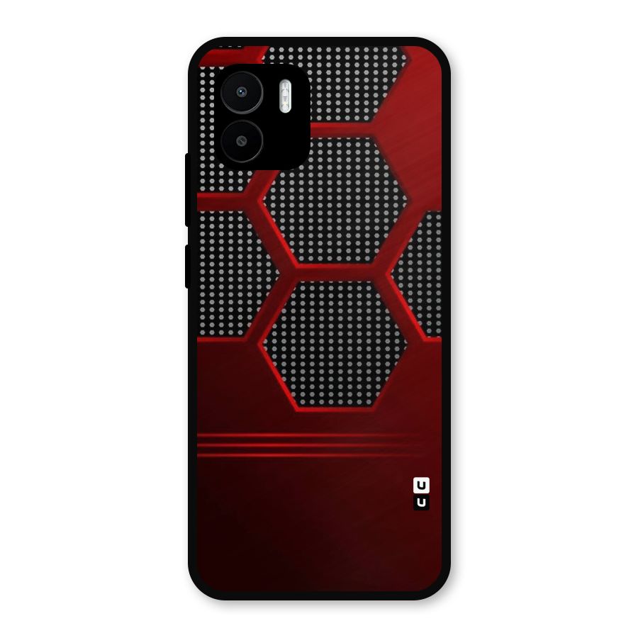 Red Black Hexagons Metal Back Case for Redmi A1
