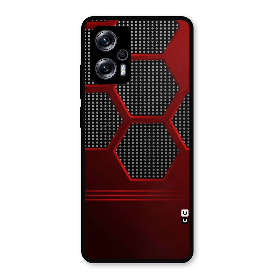 Red Black Hexagons Metal Back Case for Redmi K50i