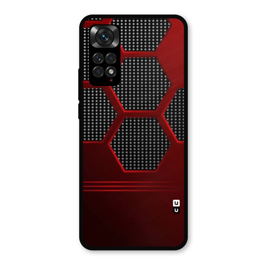 Red Black Hexagons Metal Back Case for Redmi Note 11s