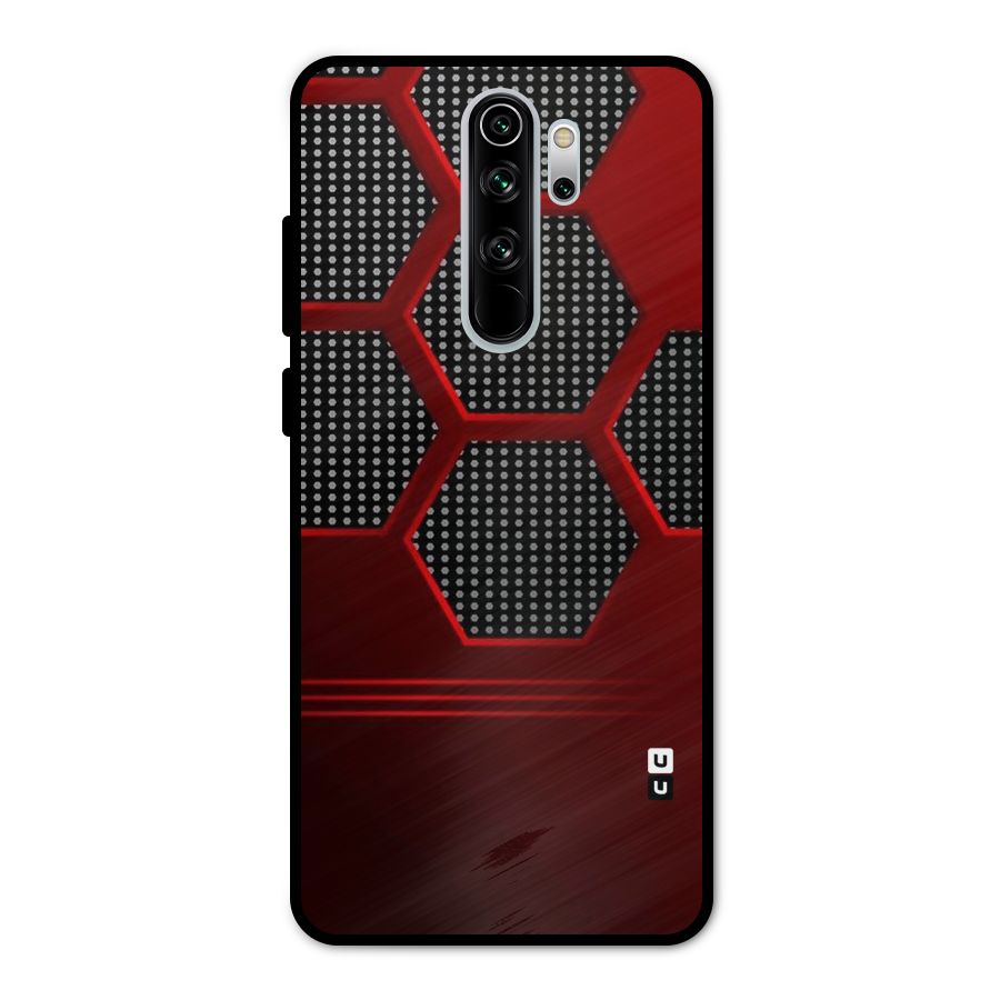 Red Black Hexagons Metal Back Case for Redmi Note 8 Pro