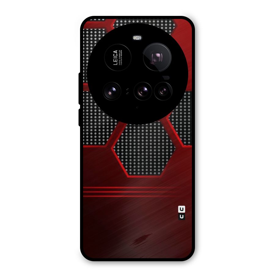 Red Black Hexagons Metal Back Case for Xiaomi 15 Ultra