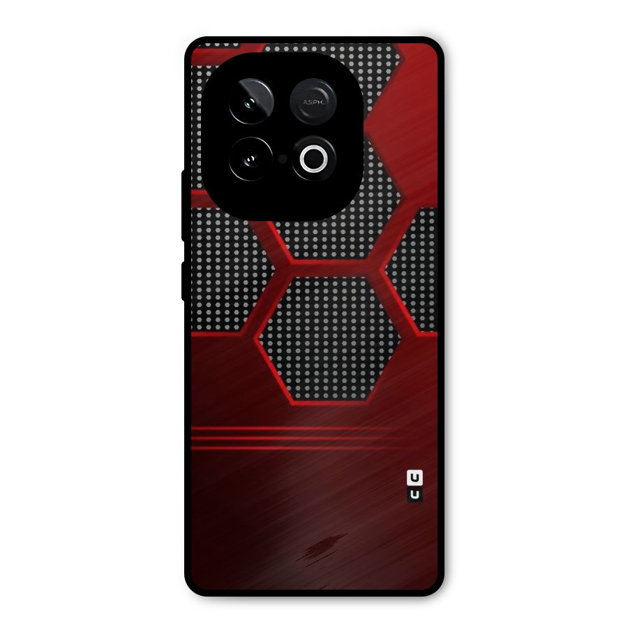 Red Black Hexagons Metal Back Case for iQOO Neo 10