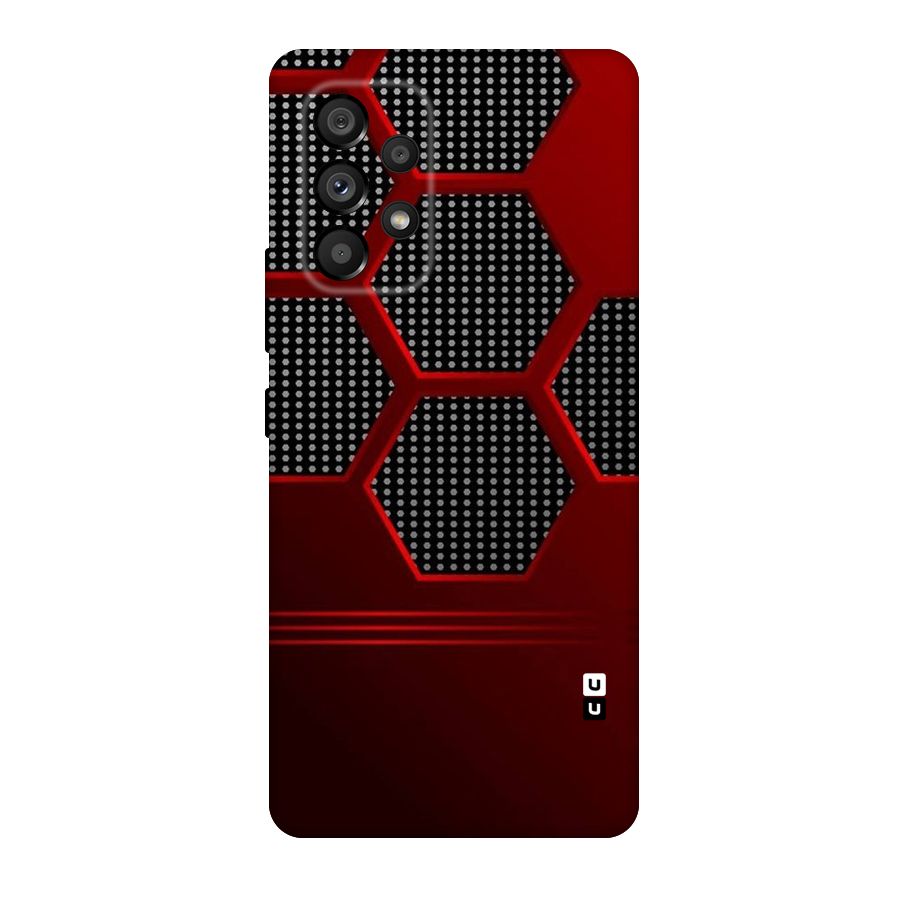 Red Black Hexagons Original Polycarbonate Back Case for Galaxy A53 5G