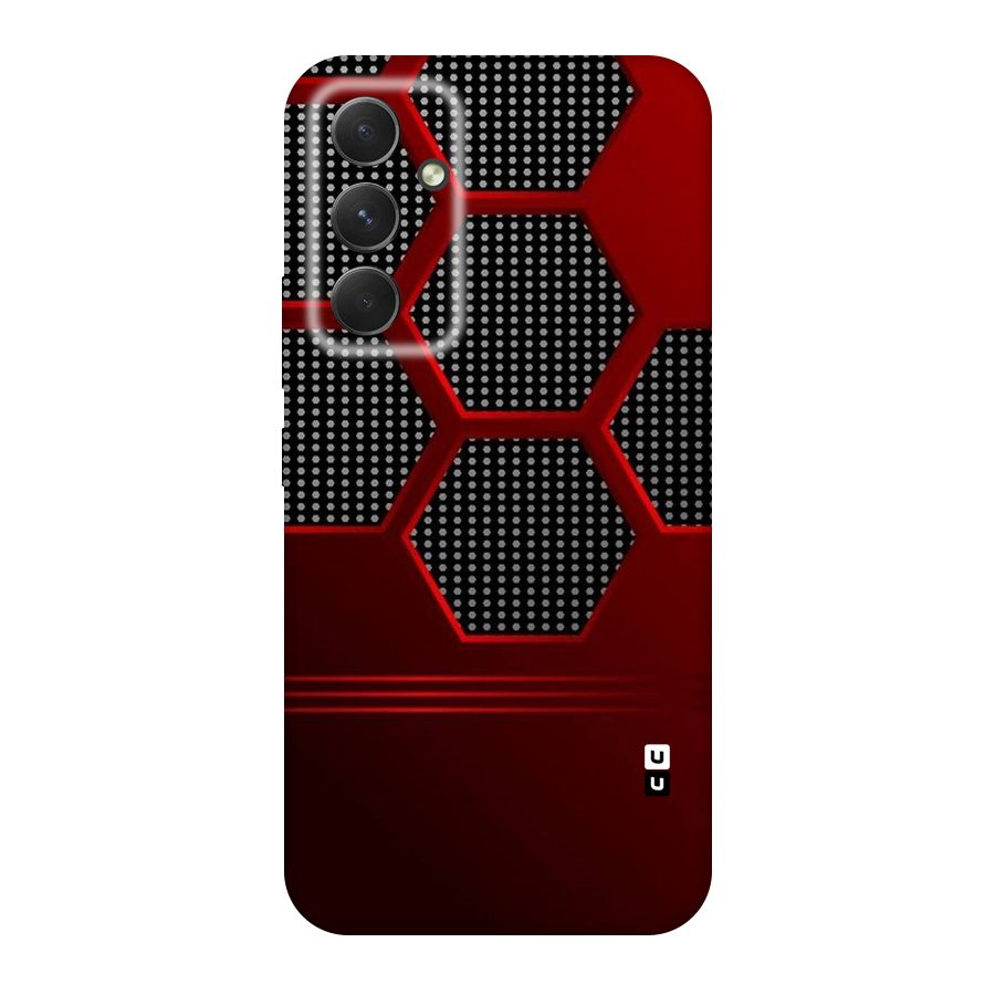 Red Black Hexagons Original Polycarbonate Back Case for Galaxy A54